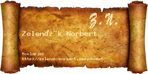 Zelenák Norbert névjegykártya