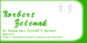 norbert zelenak business card